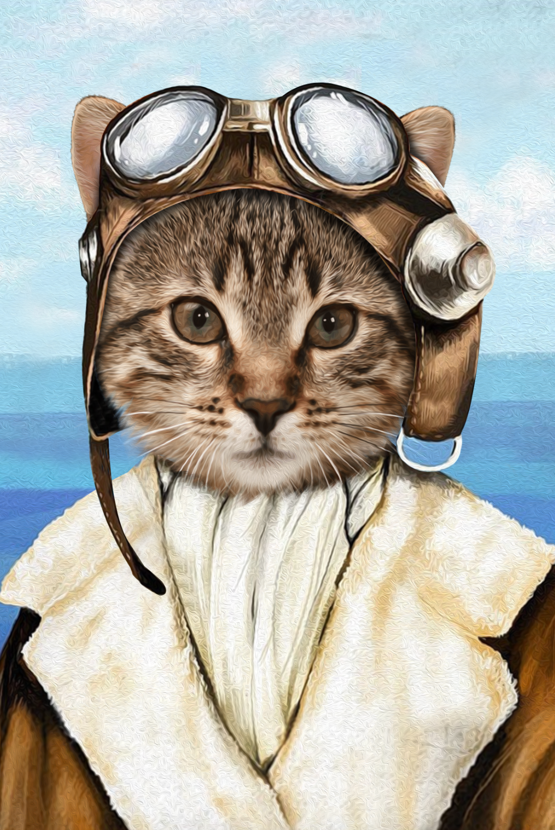 The Female Pilot Custom Pet Portrait Digital Download - Noble Pawtrait