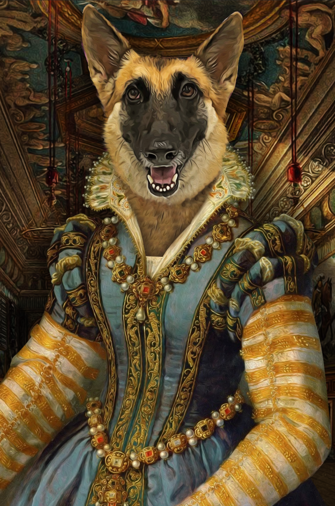 The Persia Princess Custom Pet Portrait Digital Download - Noble Pawtrait