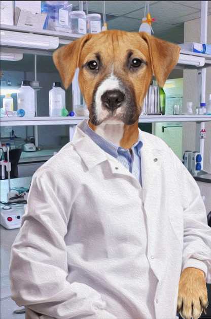 The Scientist Custom Pet Portrait Digital Download - Noble Pawtrait