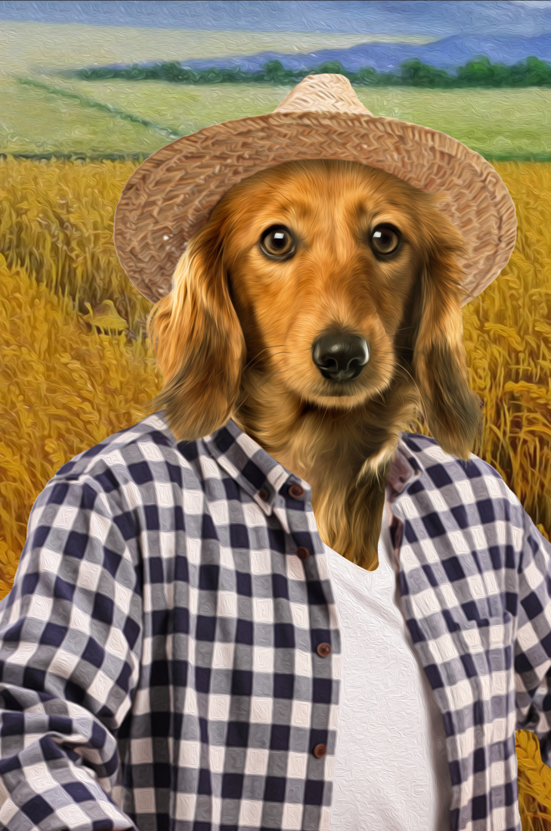 The Farmer Custom Pet Portrait Canvas - Noble Pawtrait