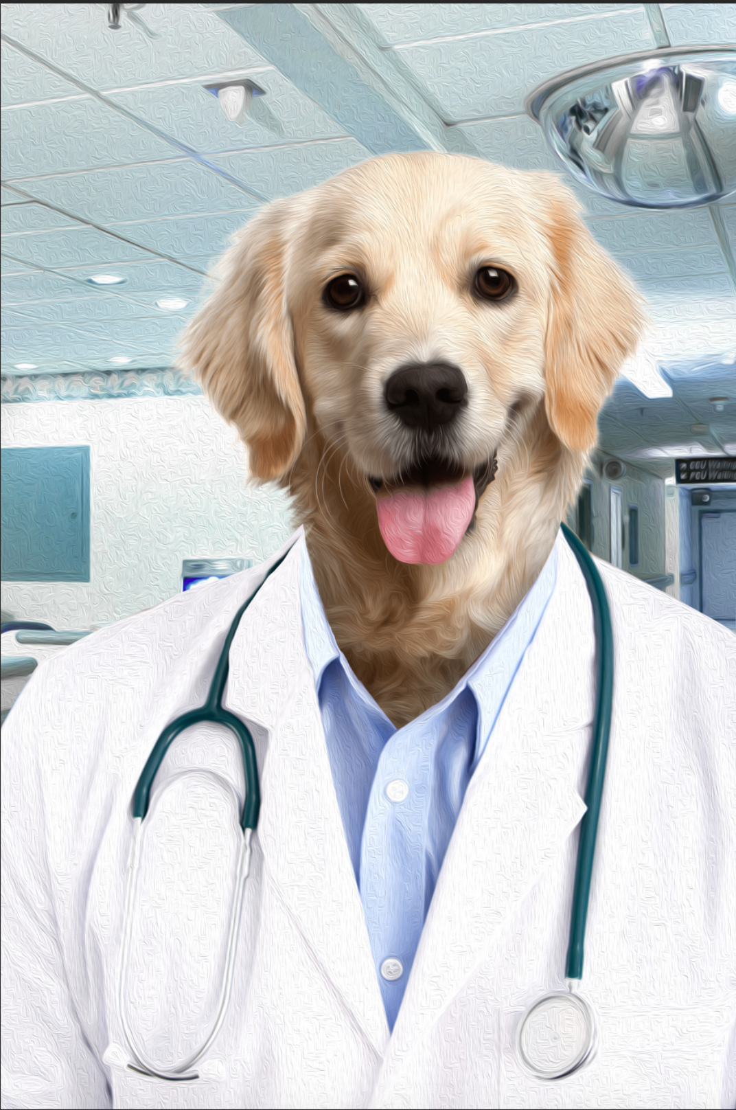 The Doctor Custom Pet Portrait Digital Download - Noble Pawtrait