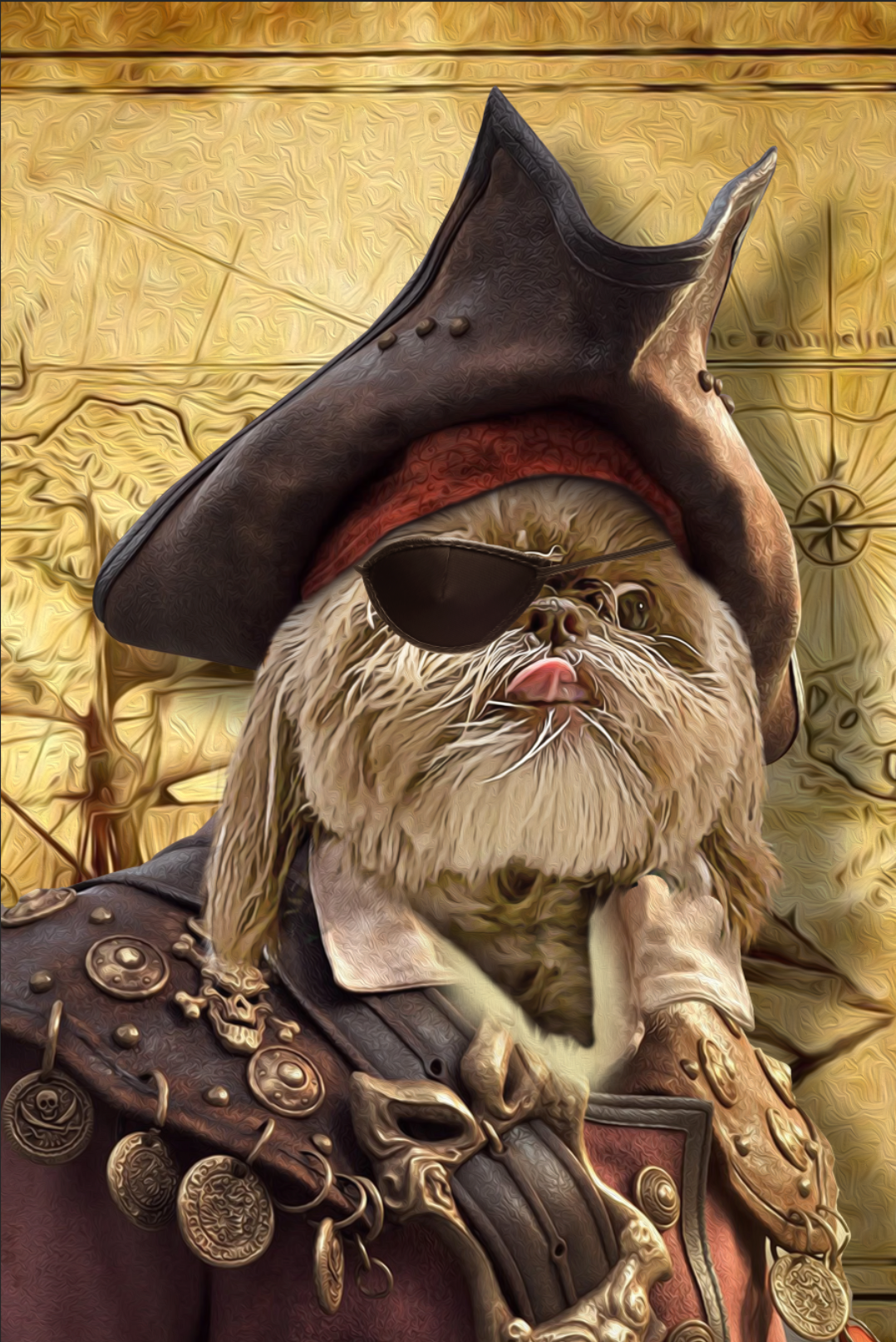 The Pirate Custom Pet Portrait - Noble Pawtrait