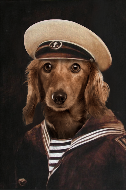 The Old School Sailor Custom Pet Portrait Digital Download - Noble Pawtrait