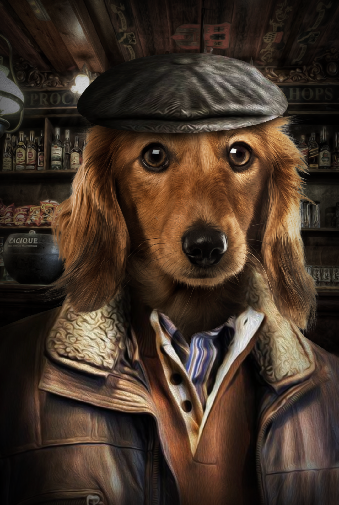 The Industrial Man Custom Pet Portrait Canvas - Noble Pawtrait