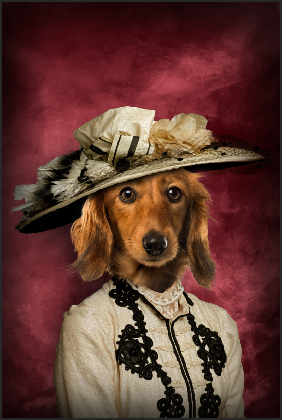 The Glamorous Lady Custom Pet Portrait Poster - Noble Pawtrait