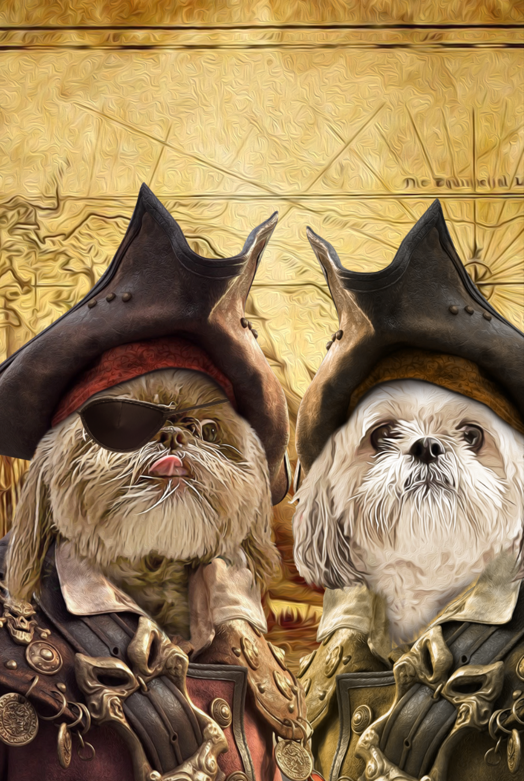 The Duo Pirates Custom Pet Portrait - Noble Pawtrait