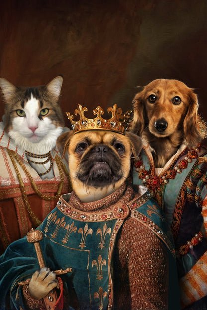 The Legend Trio Custom Pet Portrait - Noble Pawtrait