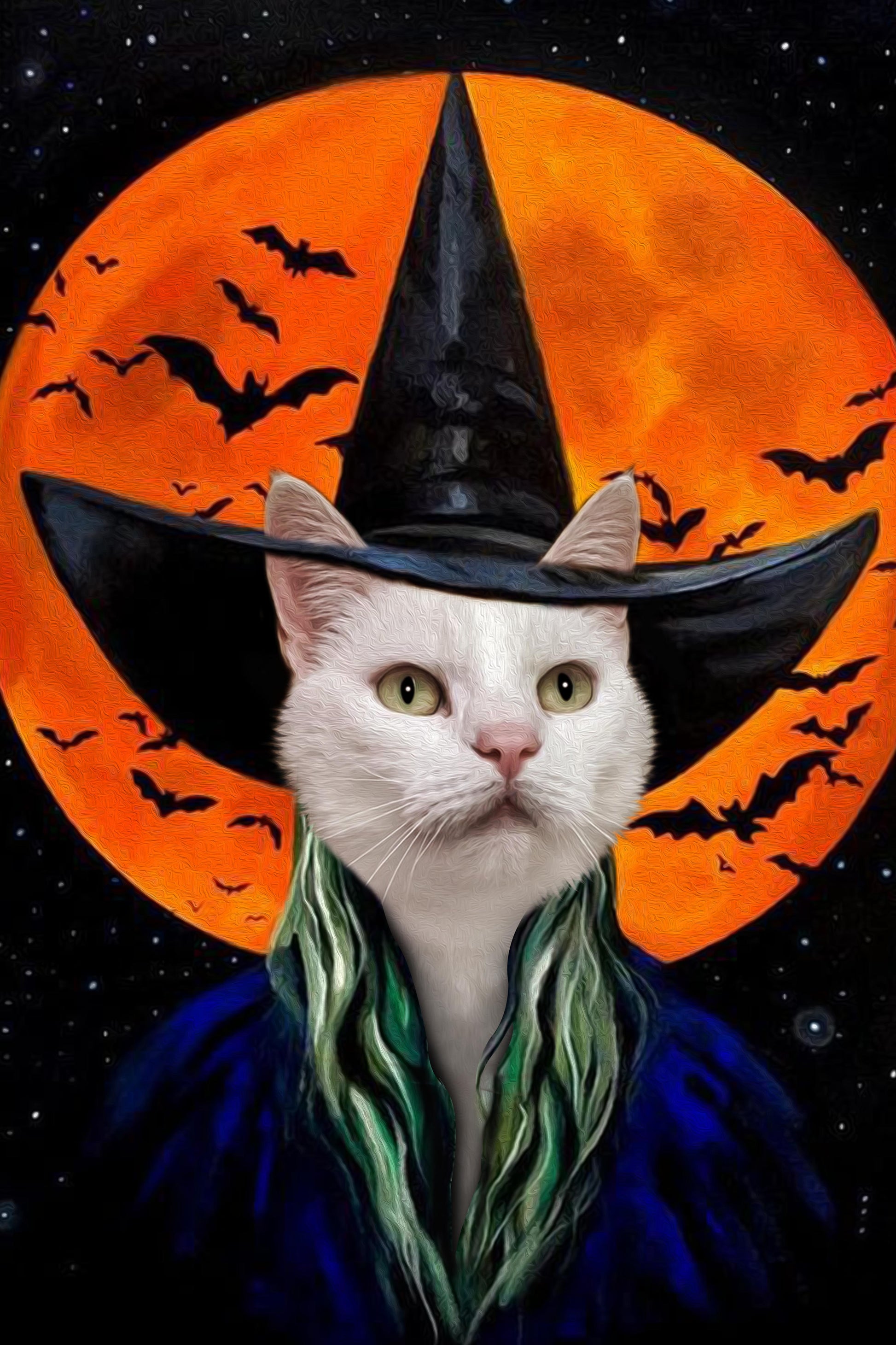 The Bloodmoon Witch Custom Pet Portrait Poster - Noble Pawtrait