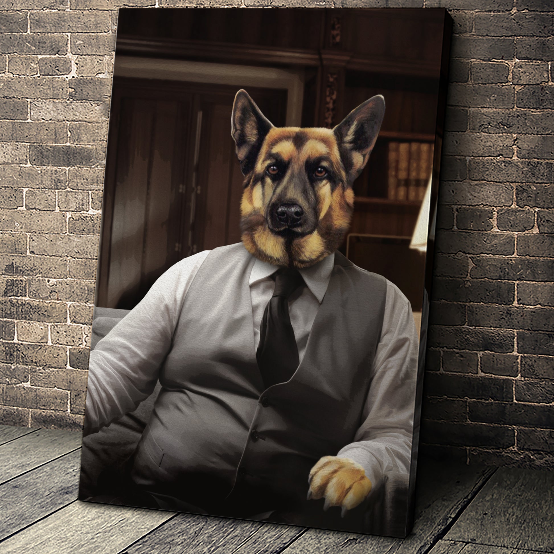 The Boss Custom Pet Portrait Canvas - Noble Pawtrait