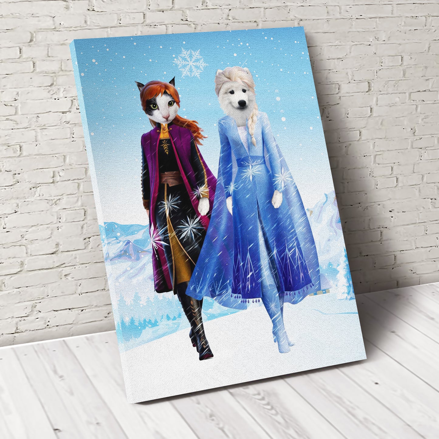 The Frozen Sister Custom Pet Portrait - Noble Pawtrait