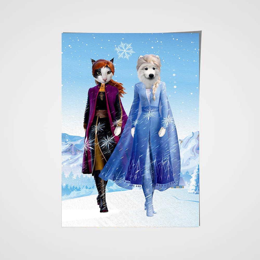 The Frozen Sister Custom Pet Portrait Poster - Noble Pawtrait