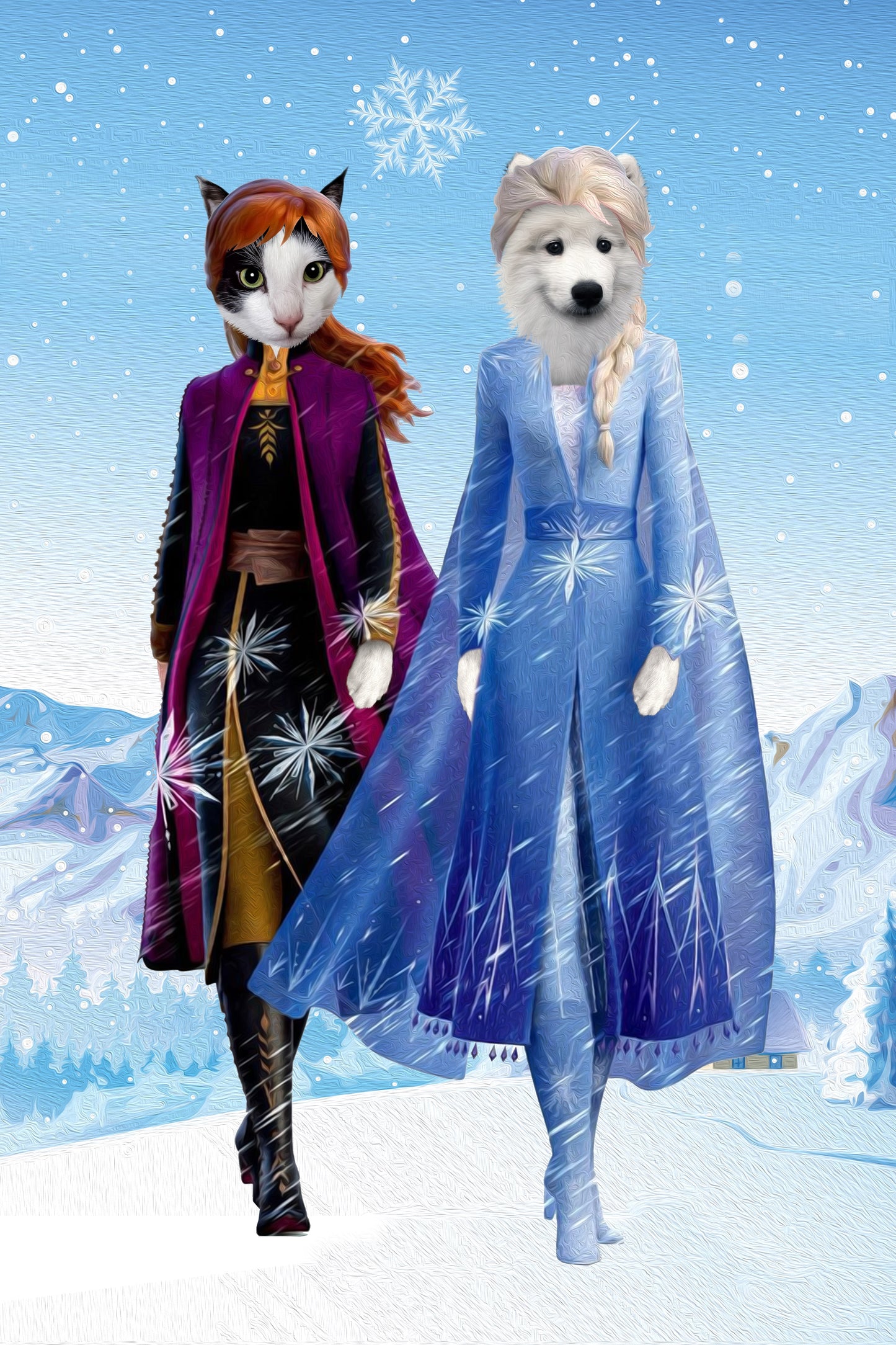 The Frozen Sister Custom Pet Portrait Digital Download - Noble Pawtrait