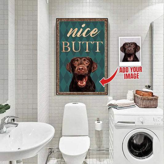 Nice Bathroom Decor Custom Pet Portrait Canvas