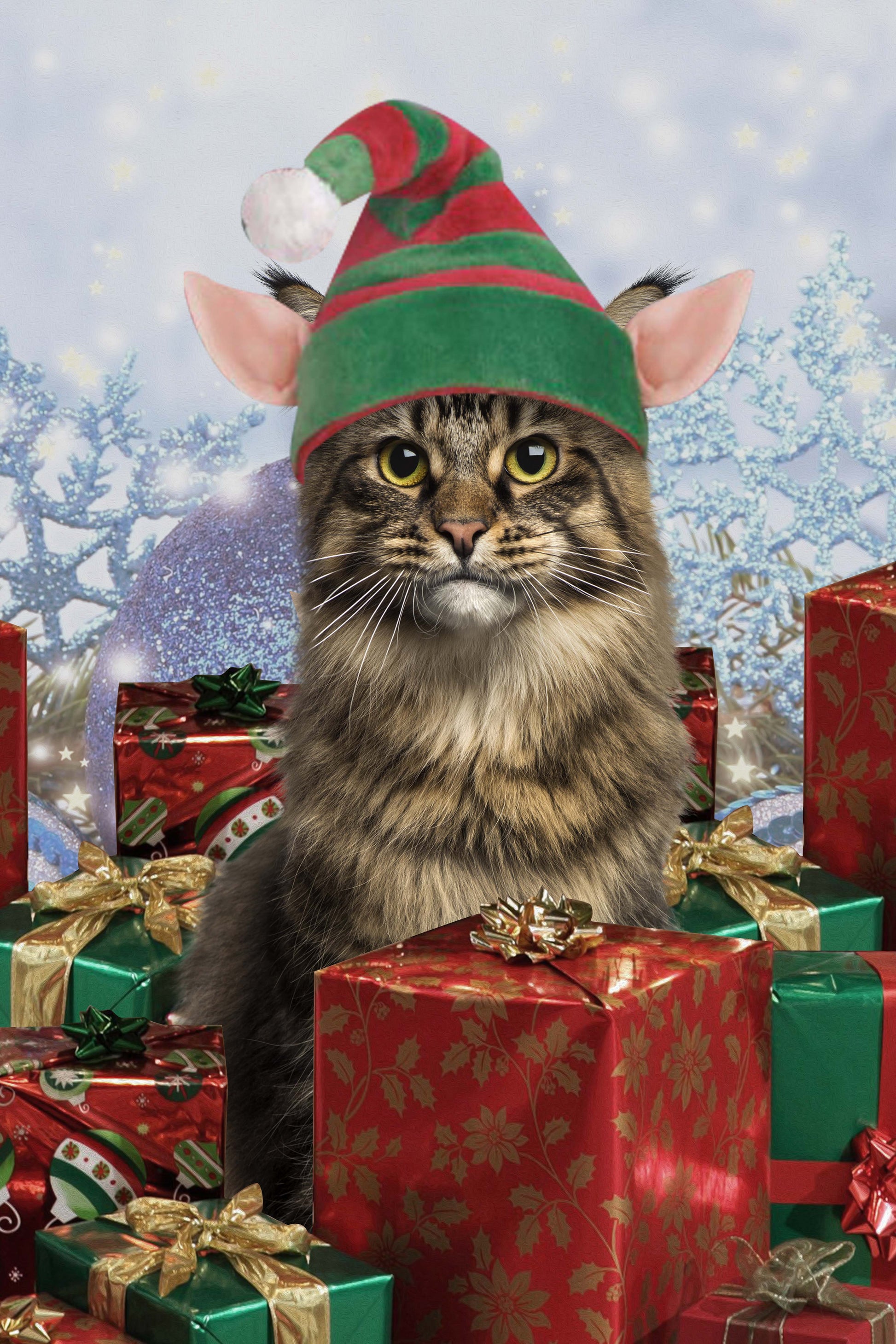 Christmas Helping Paw Pet Portrait Digital Download - Noble Pawtrait